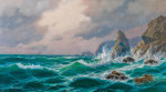 ⚓Репродукція морський краєвид від 284 грн.: Бурхливе море перед скелястим узбережжям