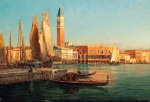 ₴ Репродукція міський краєвид 328 грн.: Гондоли біля Догани, Венеція