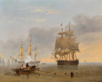 ⚓Репродукція морський краєвид від 372 грн.: Британський військовий корабель біля Ігл, острів Уайт