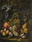₴ Репродукція натюрморт від 355 грн.: Натюрморты из винограда, груш и персиков на лесной подстилке