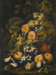 ₴ Репродукція натюрморт від 355 грн.: Натюрморты из винограда, груш и персиков на лесной подстилке