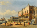 ₴ Репродукція міський краєвид 367 грн.: Венеція, вид на Палац Дожів і площу, дивлячись на захід від Ріва-дель-Скьявоні