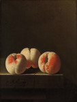 ₴ Репродукція натюрморт від 314 грн.: Три персики на кам'яному постаменті