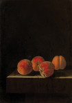 ₴ Репродукція натюрморт від 334 грн.: Чотири абрикоси на кам'яному постаменті