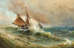 ⚓Репродукція морський краєвид від 338 грн.: Вітрильники в бурхливому морі
