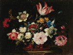 ₴ Репродукція натюрморт від 386 грн.: Натюрморт з квітами в кошику