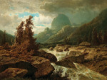 ₴ Репродукция пейзаж от 386 грн.: Вид на озеро Гинтерзее, на заднем плане горы Галскопф