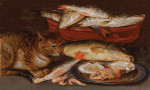 ₴ Репродукція натюрморт від 340 грн.: Риба та кіт