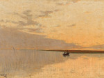 ⚓Репродукція морський краєвид від 239 грн.: Човен на заході сонця, Венеція