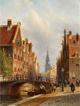 ₴ Репродукция городской пейзаж от 318 грн.: Вид на канал, Амстердам