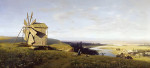 ₴ Репродукция пейзаж от 208 грн.: Украинский пейзаж с ветряной мельницей