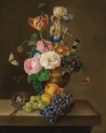 ₴ Репродукція квітковий натюрморт від 302 грн.: Натюрморт з фруктами та квітами