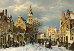 ₴ Репродукція міський краєвид від 284 грн.: Зимовий день на залитій сонцем вулиці