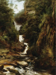 ₴ Репродукция пейзаж от 238 грн.: Вид на Средний водопад Монес, Аберфелд, Шотландия
