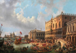 ₴ Репродукция городской пейзаж от 284 грн.: Блаженный дож Франческо Морозини покидает Венецию, чтобы сражаться с турками на Пелопоннесе