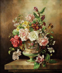 ₴ Репродукция цветочный натюрморт от 302 грн.: Натюрморт с розами