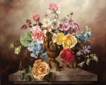 ₴ Репродукция цветочный натюрморт от 302 грн.: Цветы в вазе из ормолу