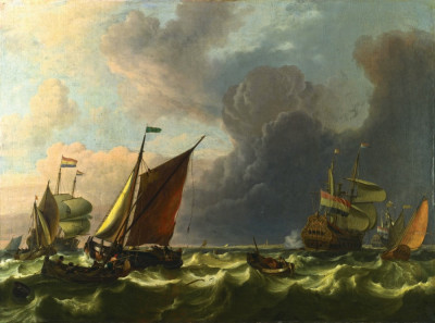 ⚓Репродукция морской пейзаж от 235 грн.: Военный сбор голландских судов