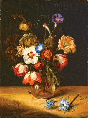 ₴ Репродукция натюрморт от 288 грн.: Цветы в стеклянной вазе
