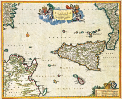 ₴ Стародавні карти з високою роздільною здатністю від 381 грн.: Сицилія