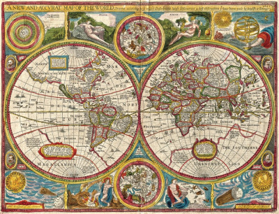 ₴ Древние карты высокого разрешения от 241 грн.: Новая карта мира