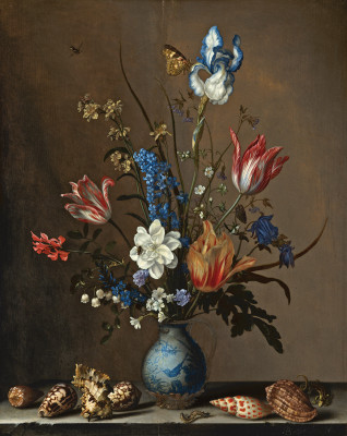 ₴ Репродукція картини натюрморт від 242 грн.: Квіти в Ван-Лі вазі з мушлями