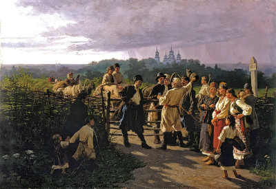 ₴ Репродукція побутовий жанр "Весільний викуп"