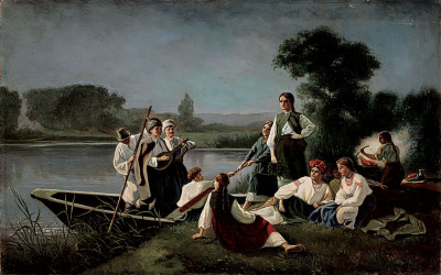 ₴ Репродукція побутовий жанр "Ніч на Трійцю"