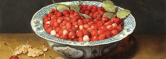 ₴ Репродукція натюрморт відомого художника "Суниці та гвоздика у мисці Ван-Лі" - Халсдонк Якоб ван