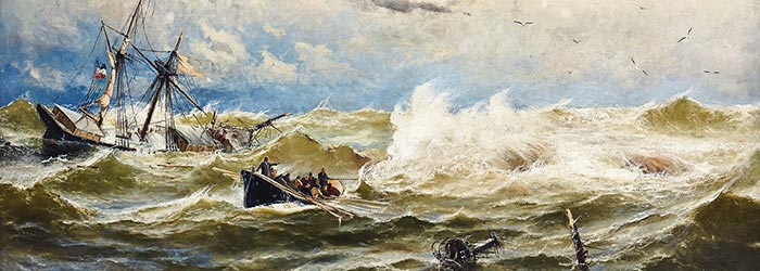 ⚓Репродукція морський краєвид від 285 грн.: Корабельна аварія в бурхливому морі - Свенссон Християн Фредрік