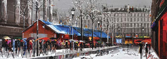 ₴ Репродукція міський краєвид 222 грн.: Париж, квітковий ринок - Гаджум Кел