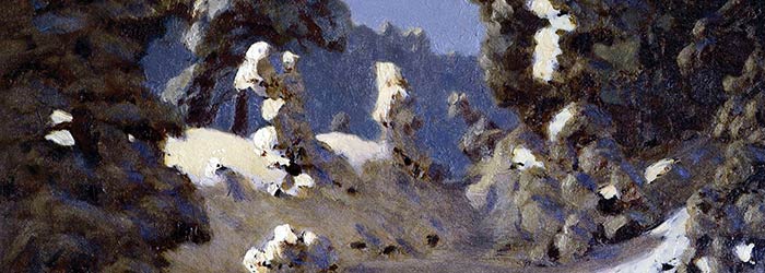 ₴ Репродукция пейзаж известного художника "Зима" - Куинджи Архип Иванович