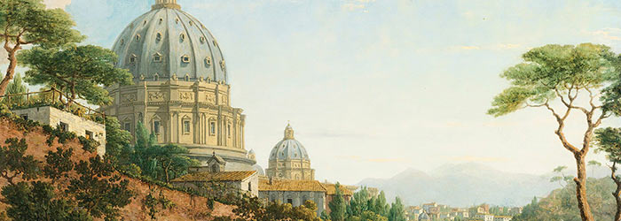 ₴ Репродукция городской пейзаж "Вид на собор Святого Петра, Рим" - Марлоу Уильям