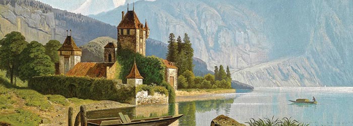 ₴ Репродукция вид от 293 грн.: Замок Оберхофен на озере Тун - Нокен Теодор