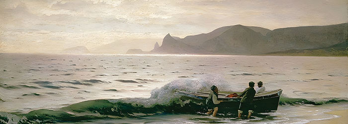 ₴ Репродукция морского пейзажа известного художника "Побережье у Судака" - Орловский Владимир Донатович