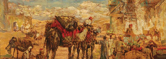 ₴ Репродукция городской пейзаж от 247 грн.: Восточный рынок – Макко Георг