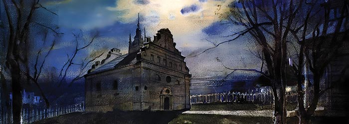 ₴ Репродукція краєвид відомого художника "Церква Святого Іллі у Суботові поблизу Чигирина" - Васильківський Сергій Іванович