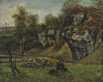₴ Репродукция пейзаж известного художника "Скалы Грюйер, Швейцария"