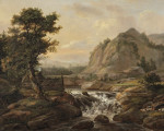 ₴ Репродукція краєвид відомого художника "Норвезький фантастичний краєвид із водоспадом"