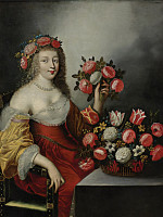 ₴ Репродукція квітковий натюрморт "Портрет леді як Флора"