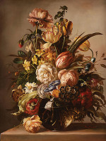 ₴ Репродукция цветочный натюрморт "Букет цветов в вазе"