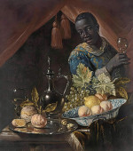 ₴ Репродукция натюрморт известного художника "Натюрморт с персиками и лимоном"