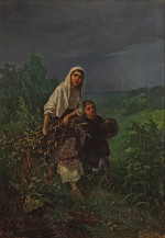 ₴ Репродукция бытовой жанр "Собиратели хвороста"