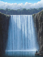 ₴ Репродукция пейзаж "Падающие воды, созерцатель и свет"