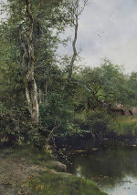 ₴ Репродукция пейзаж "Пруд во Фриокур"