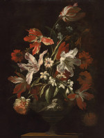 ₴ Репродукция цветочный натюрморт художника "Тюльпаны и другие цветы"