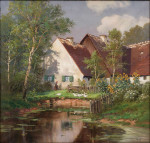 ₴ Репродукция пейзажа известного художника "Баварский фермерский дом"