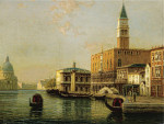 ₴ Репродукция городской пейзаж известного художника "Дворец дожей с церковью Санта-Мария-делла-Салюте на горизонте"