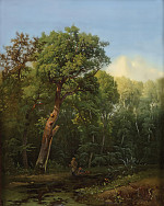 ₴ Репродукция пейзаж "Ручей с рыбаками"