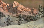 ₴ Репродукция пейзажа известного художника "Альпийская зима"